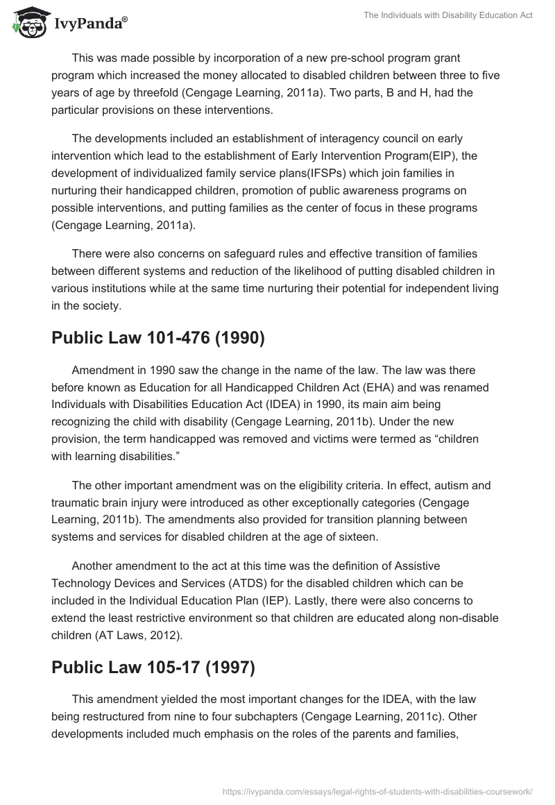 The Individuals with Disability Education Act. Page 4