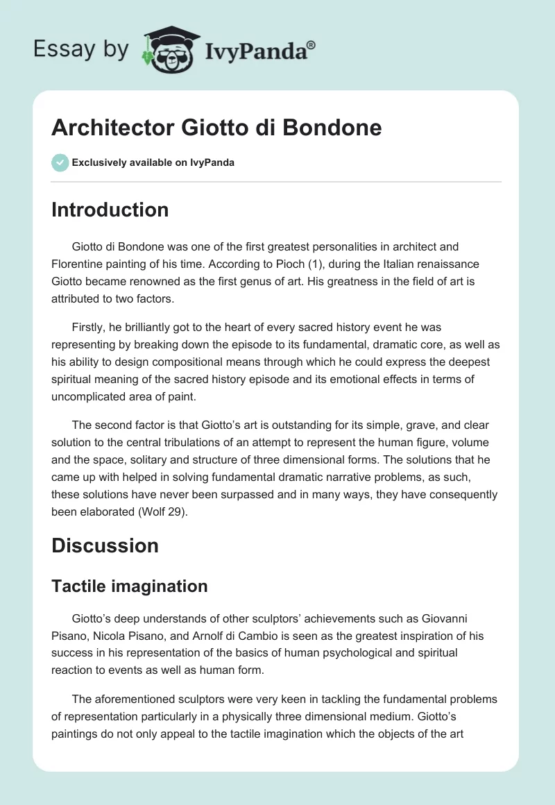 Architector Giotto di Bondone. Page 1