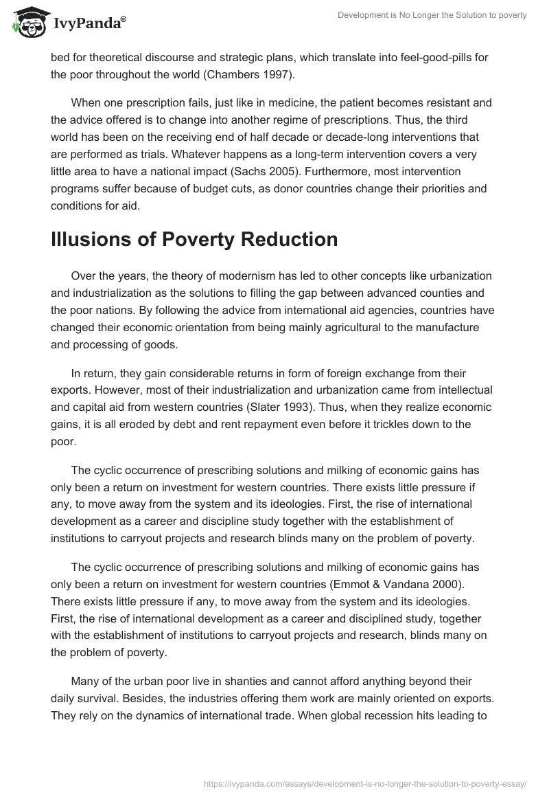 Development Is No Longer the Solution to Poverty. Page 3