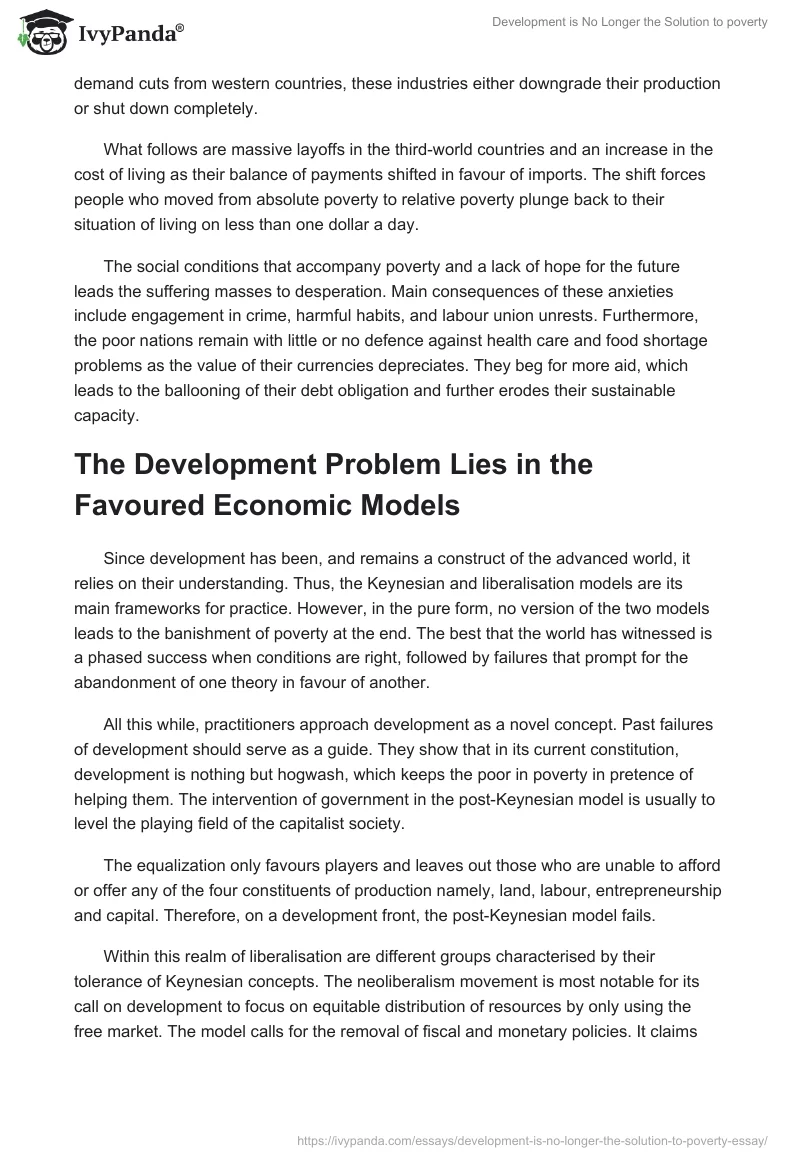 Development Is No Longer the Solution to Poverty. Page 4