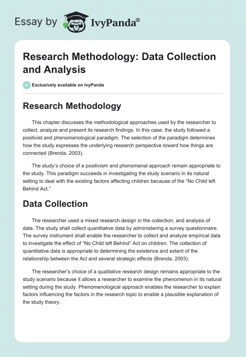 Research Methodology: Data Collection and Analysis. Page 1
