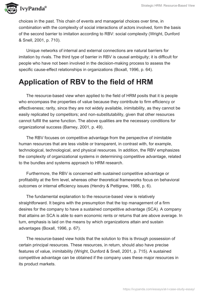 Strategic HRM: Resource-Based View. Page 3