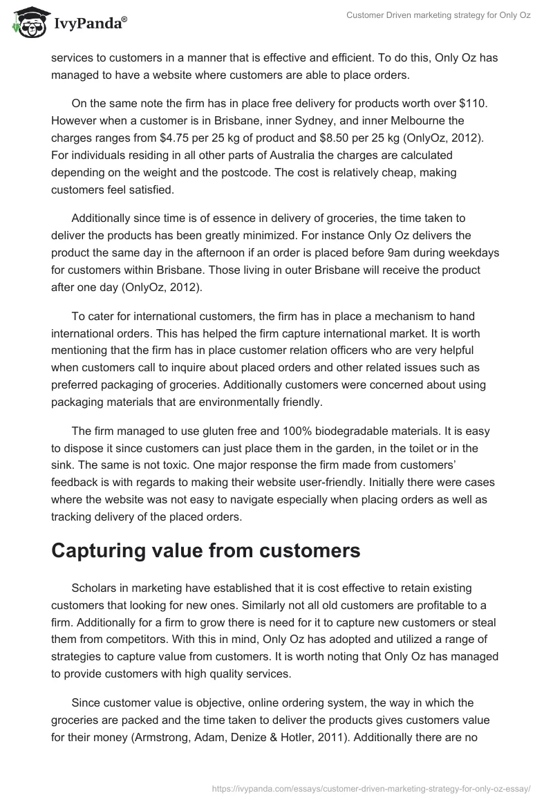 Customer Driven marketing strategy for Only Oz. Page 2