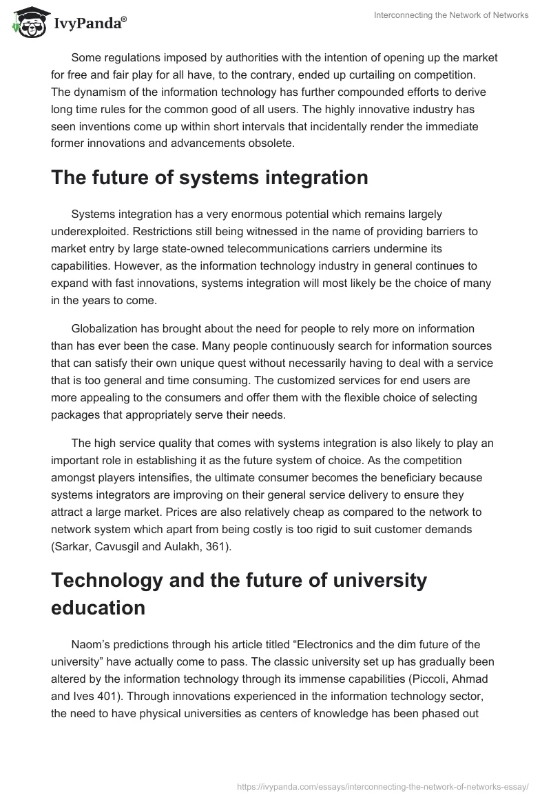 Interconnecting the Network of Networks. Page 4