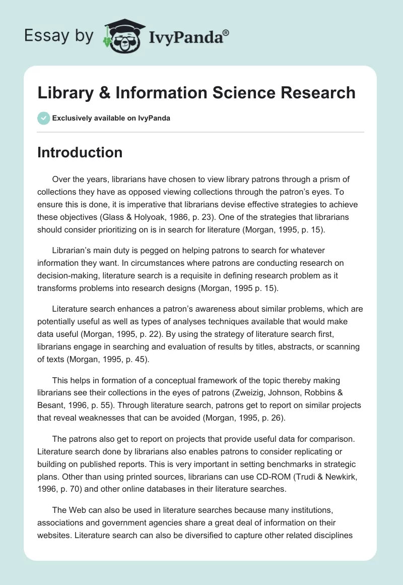 Library & Information Science Research. Page 1