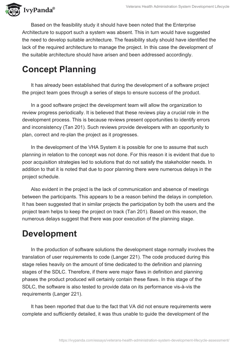 Veterans Health Administration System Development Lifecycle. Page 3