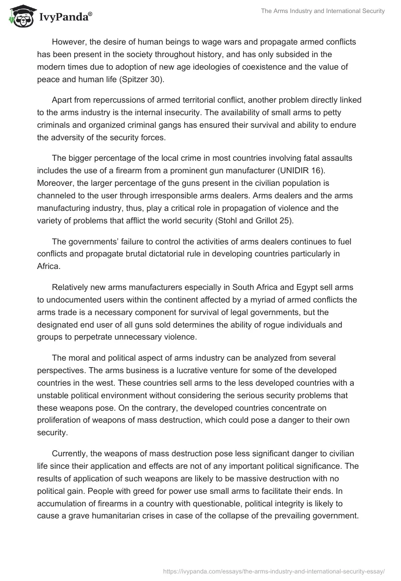 The Arms Industry and International Security. Page 2