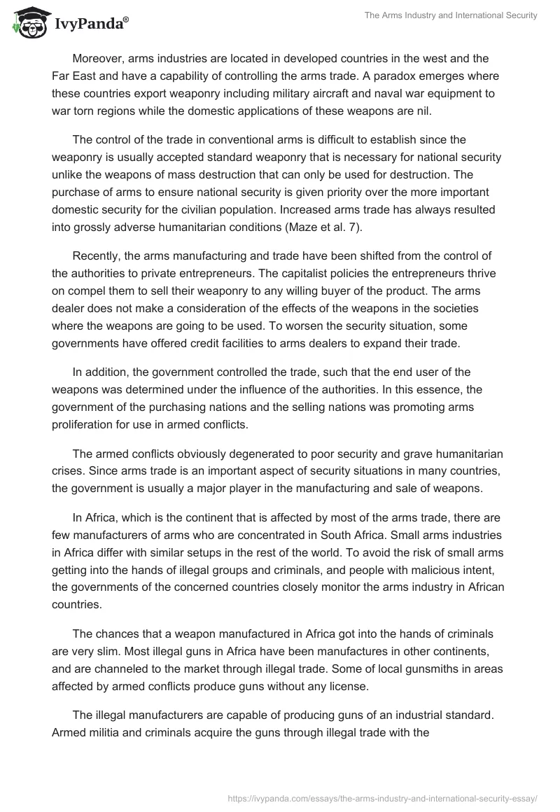 The Arms Industry and International Security. Page 3