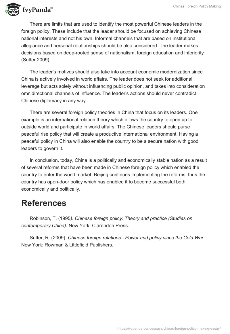Chinas Foreign Policy Making. Page 2