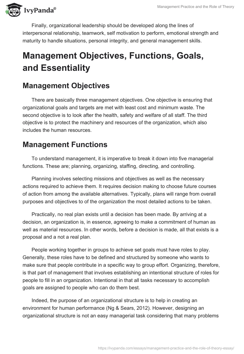 Management Practice and the Role of Theory. Page 3