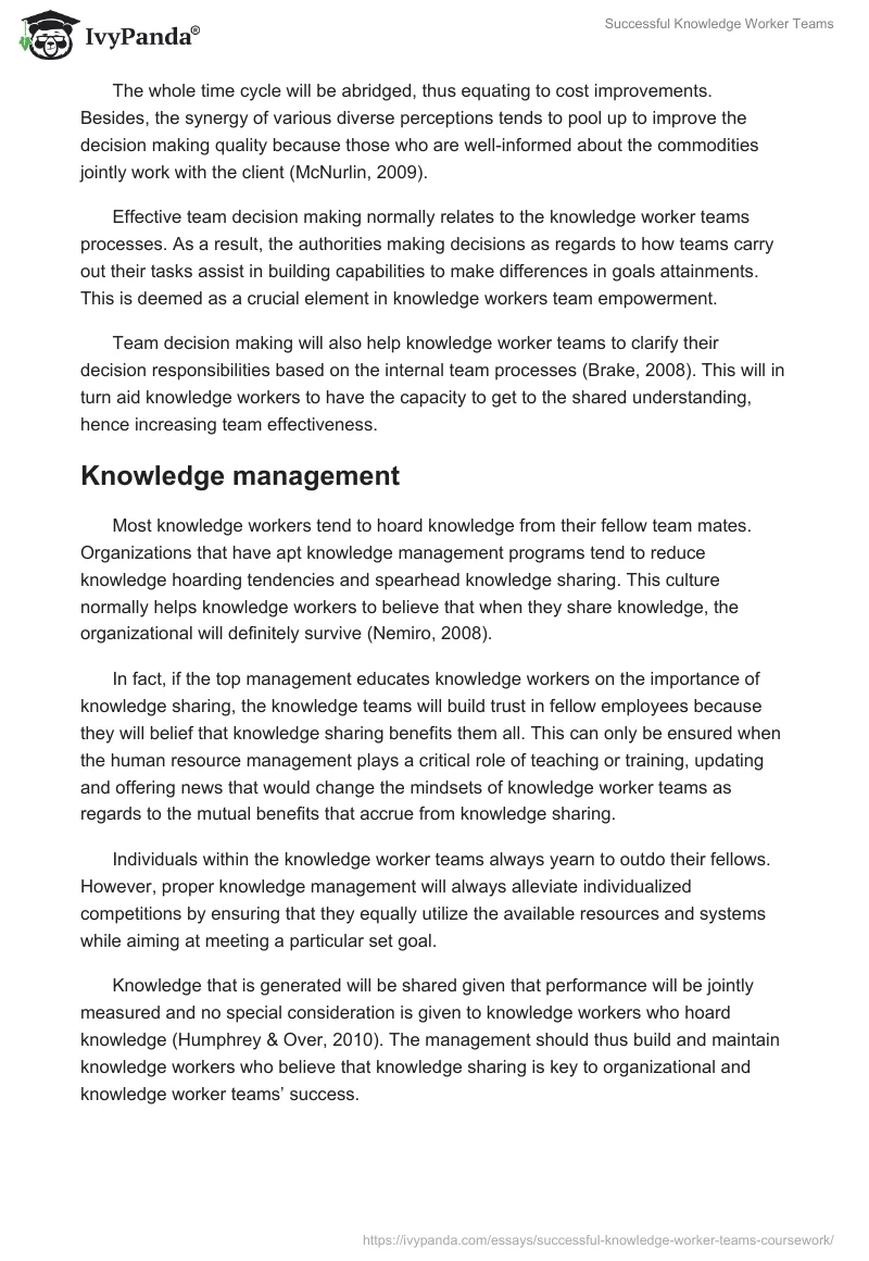 Successful Knowledge Worker Teams. Page 4