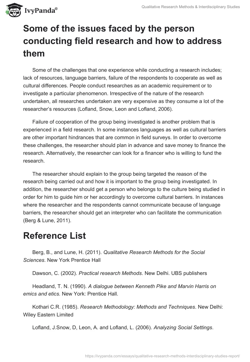 Qualitative Research Methods & Interdisciplinary Studies. Page 4