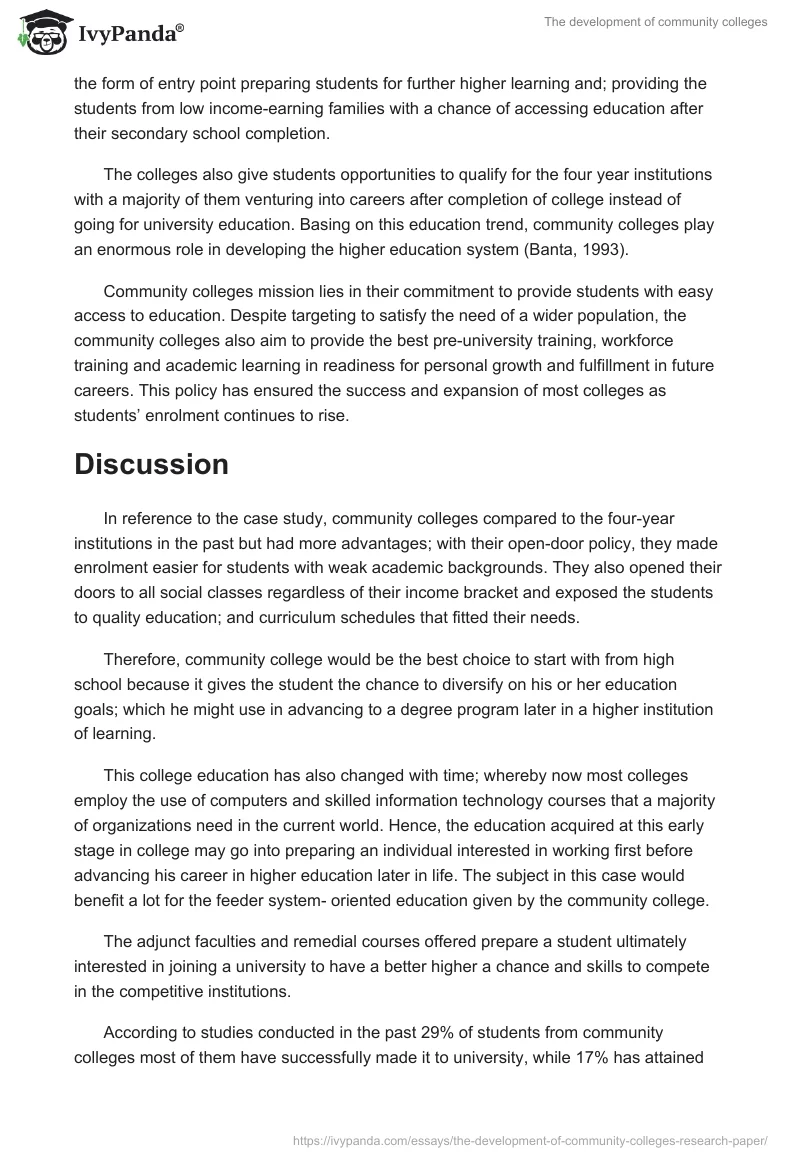 The development of community colleges. Page 2