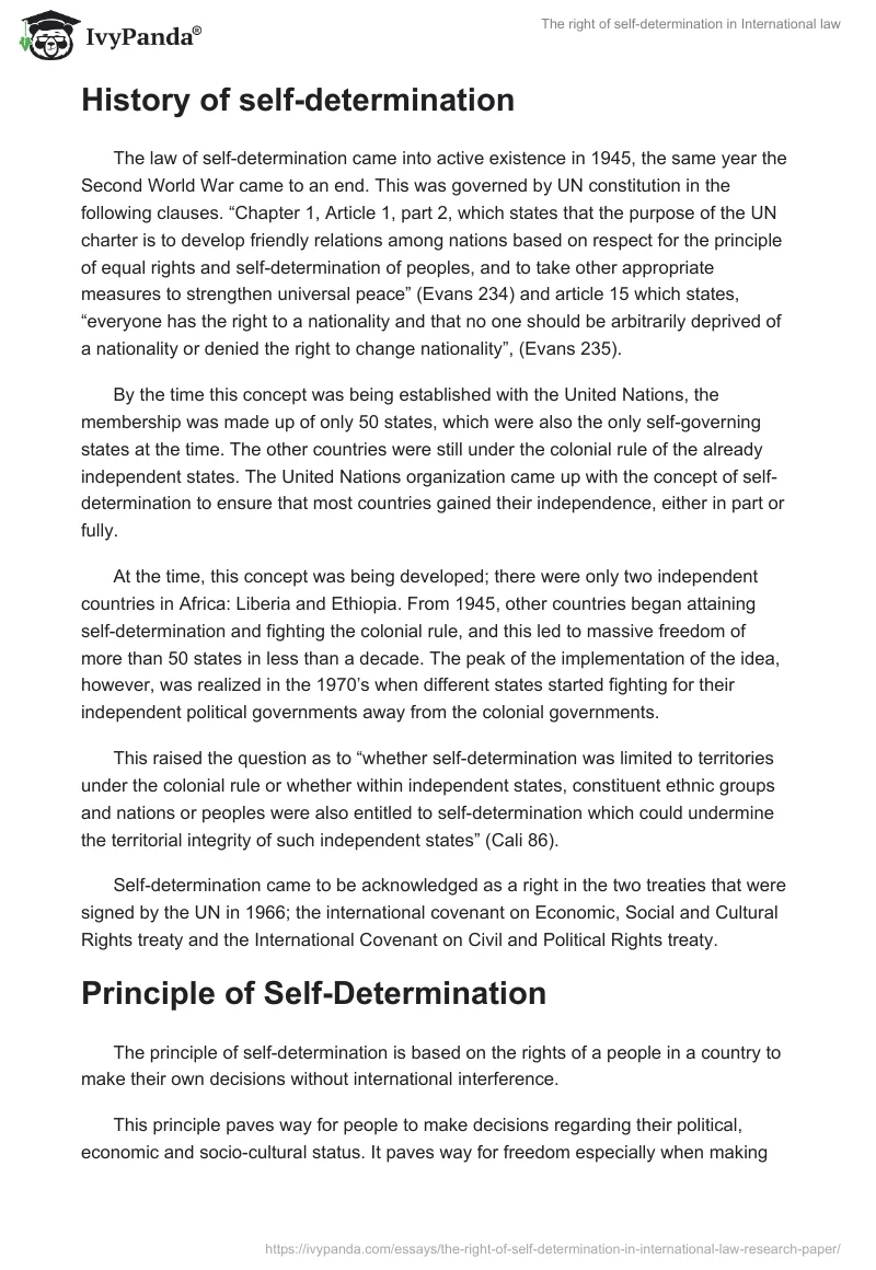 The right of self-determination in International law. Page 2