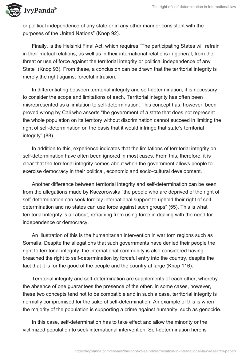 The right of self-determination in International law. Page 5
