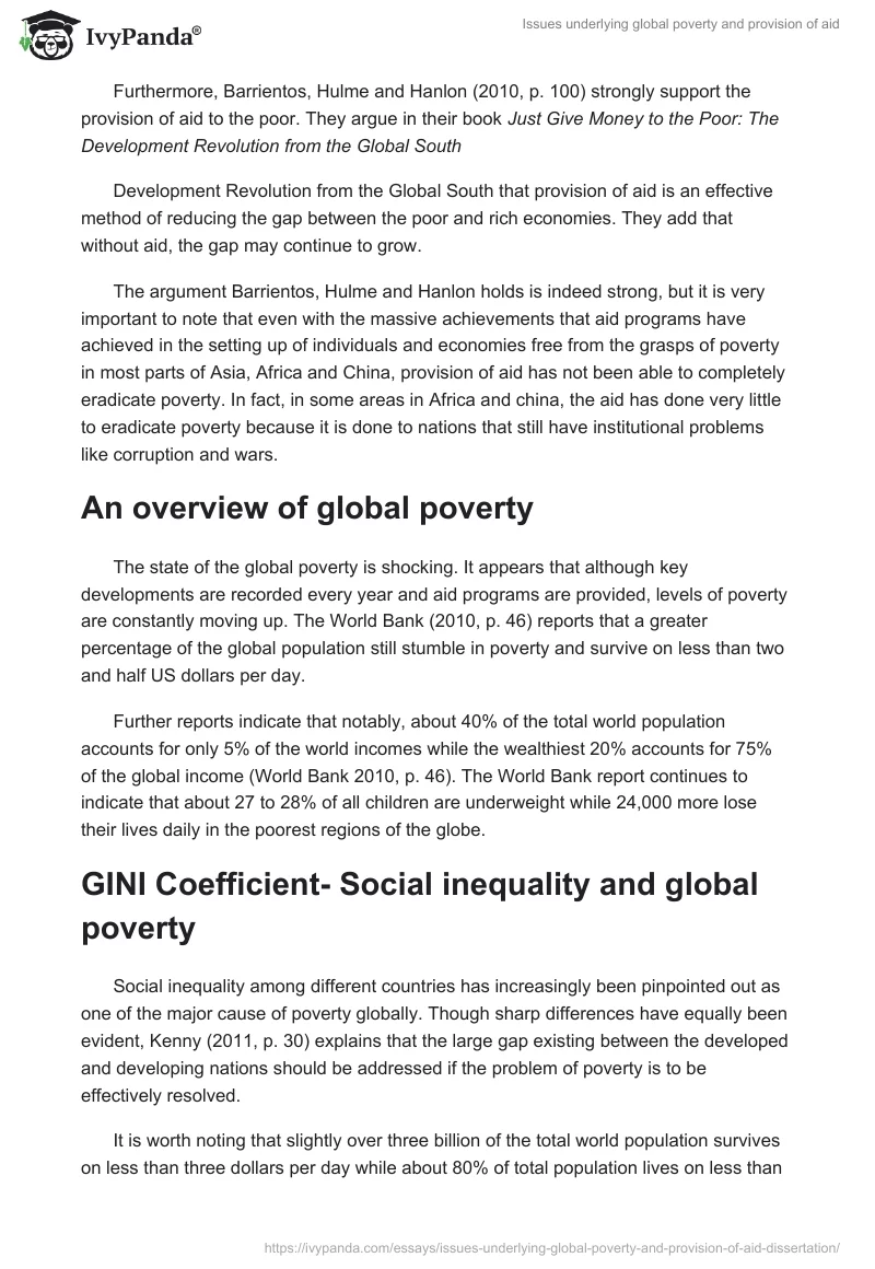 Issues Underlying Global Poverty and Provision of Aid. Page 2