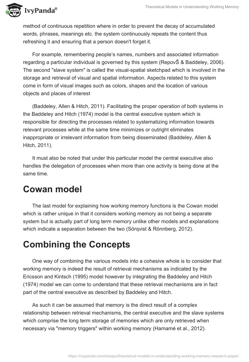 Theoretical Models in Understanding Working Memory. Page 2
