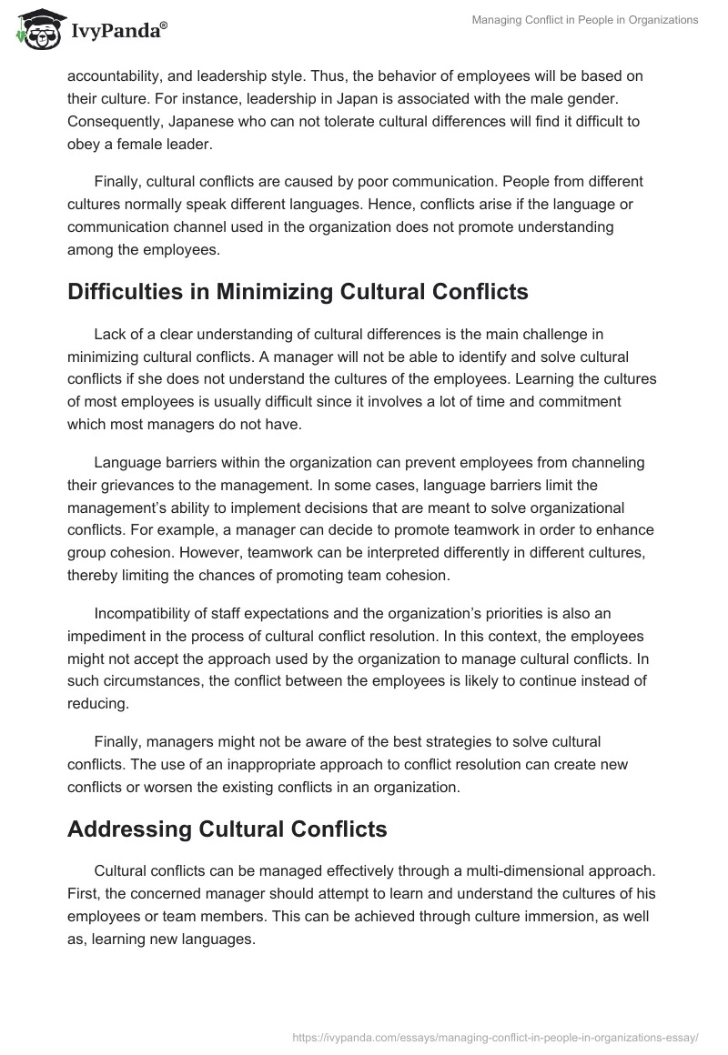 Managing Conflict in People in Organizations. Page 3