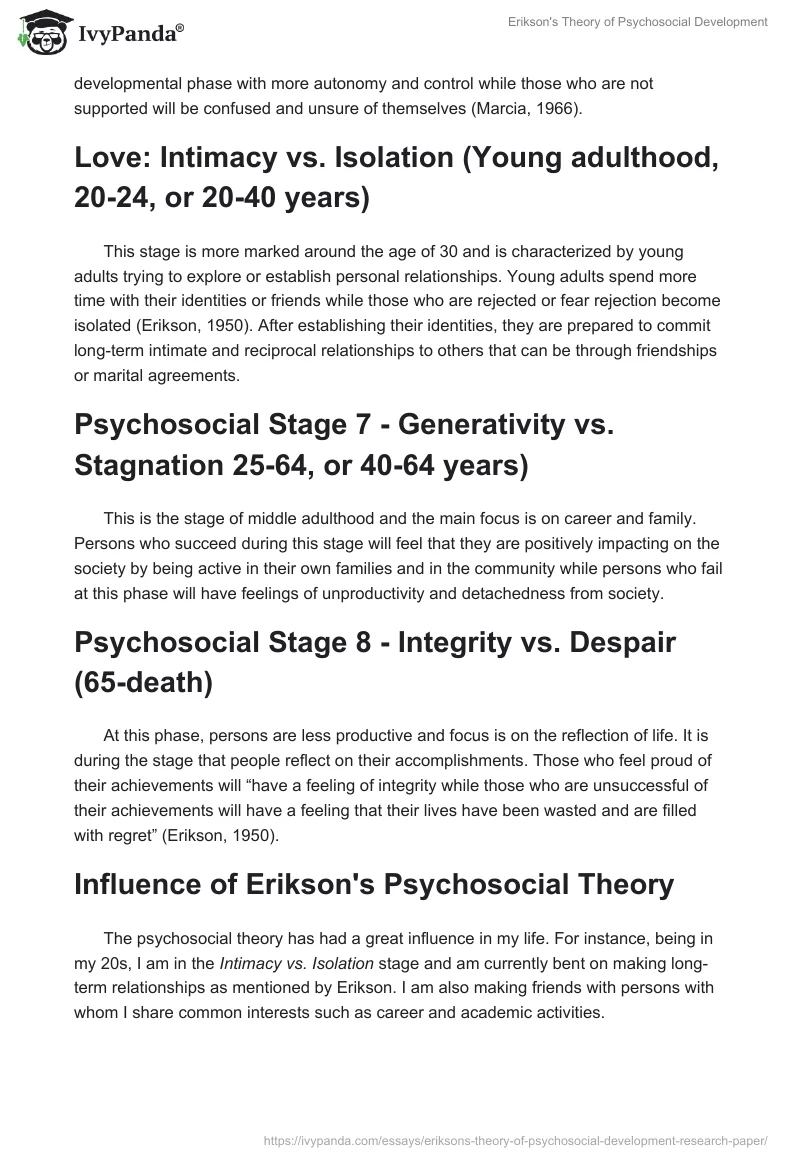 Erikson's Theory of Psychosocial Development. Page 3