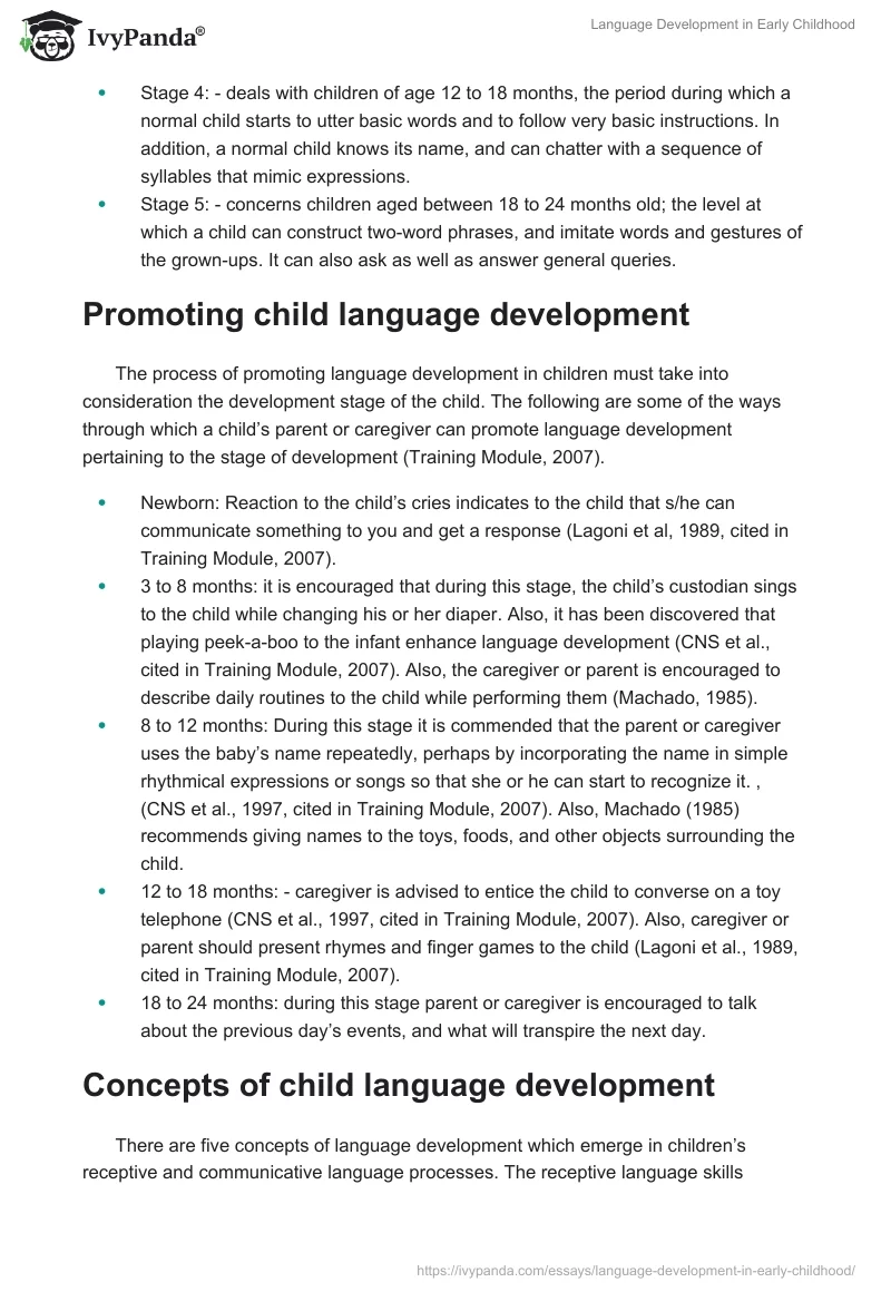 Essay on Language Development in Early Childhood. Page 2