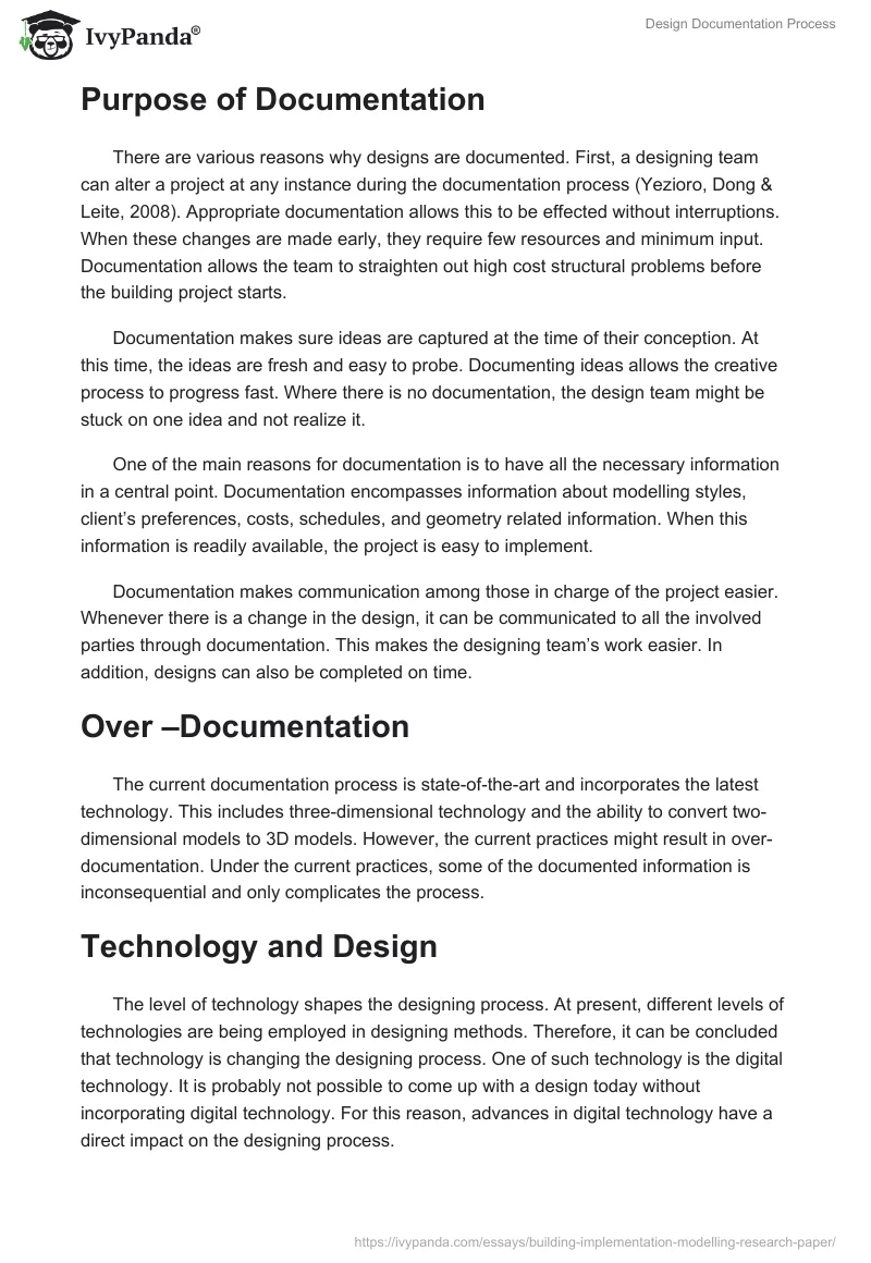 Design Documentation Process. Page 2