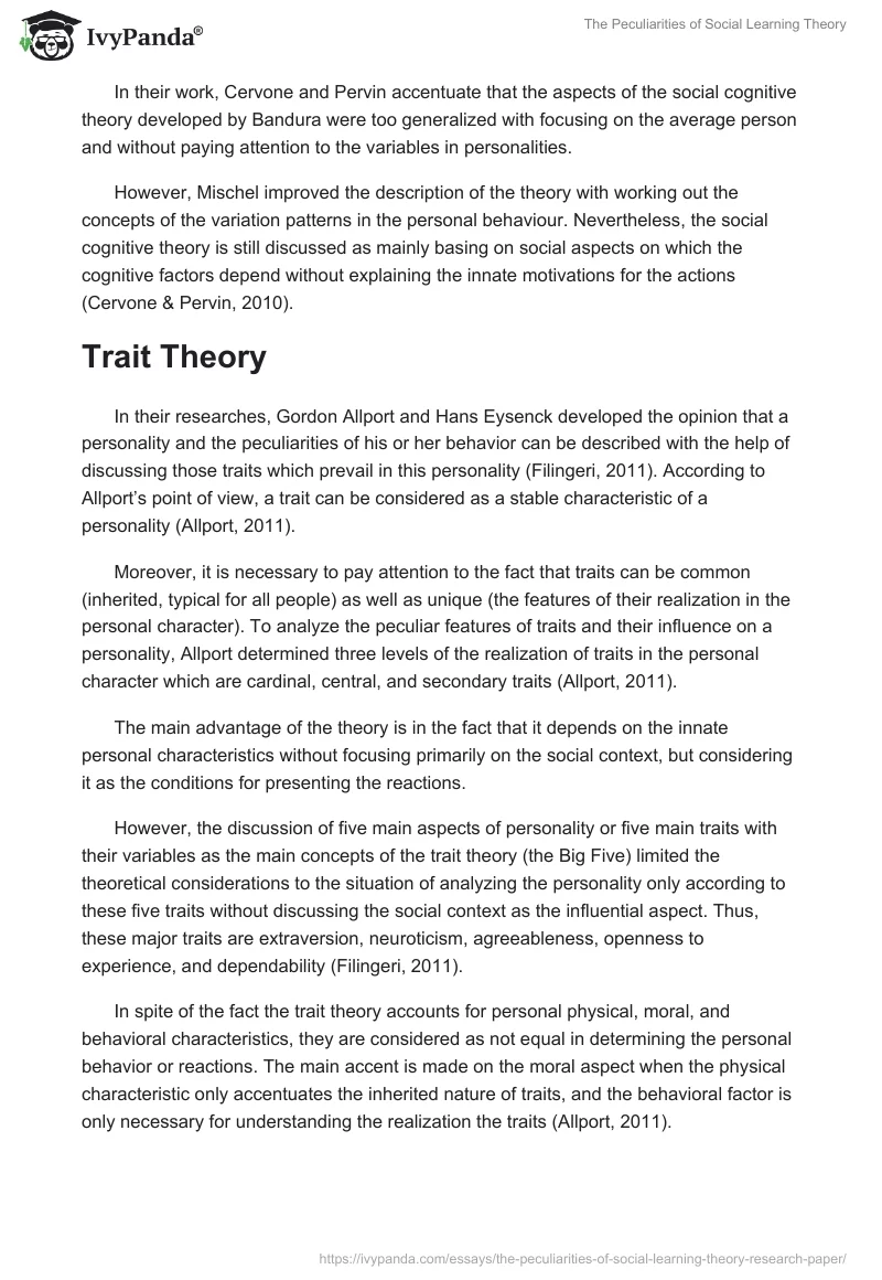 The Peculiarities of Social Learning Theory. Page 2