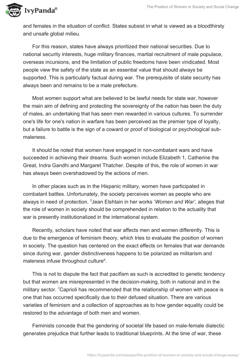 The Position of Women in Society and Social Change. Page 3