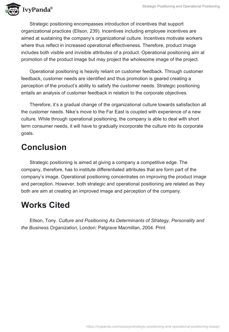Strategic Positioning and Operational Positioning. Page 3