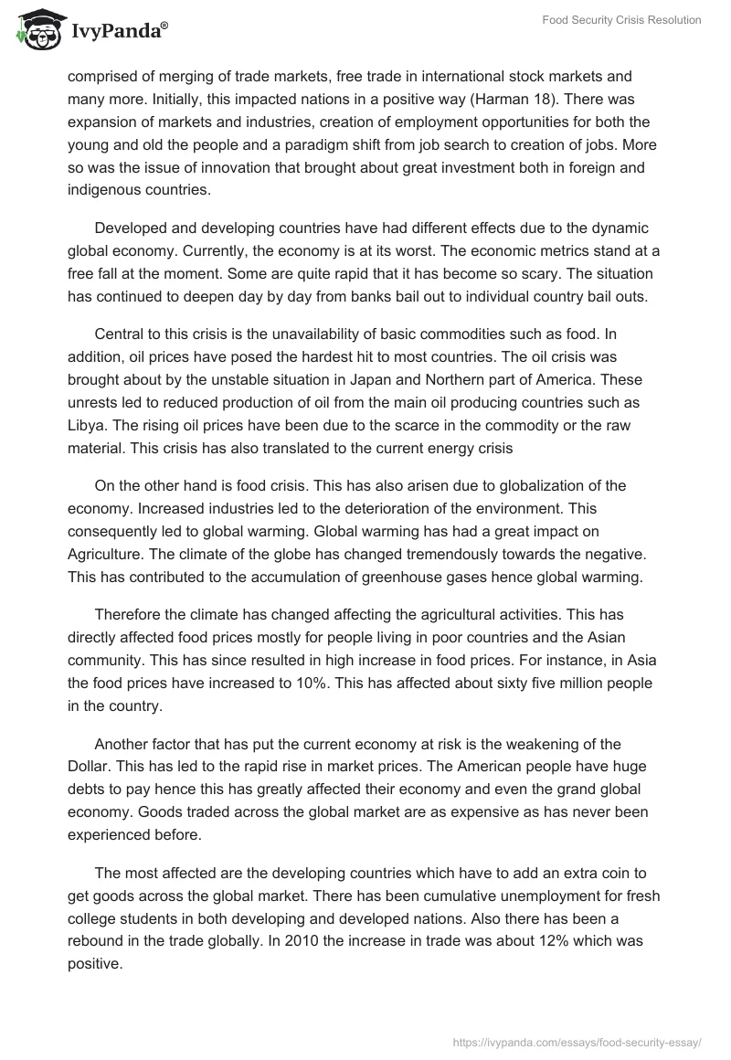 Food Security Crisis Resolution. Page 3