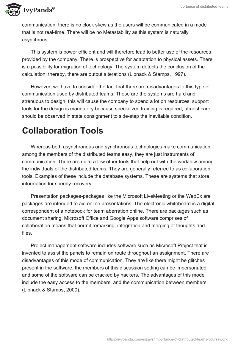 Importance of distributed teams. Page 3