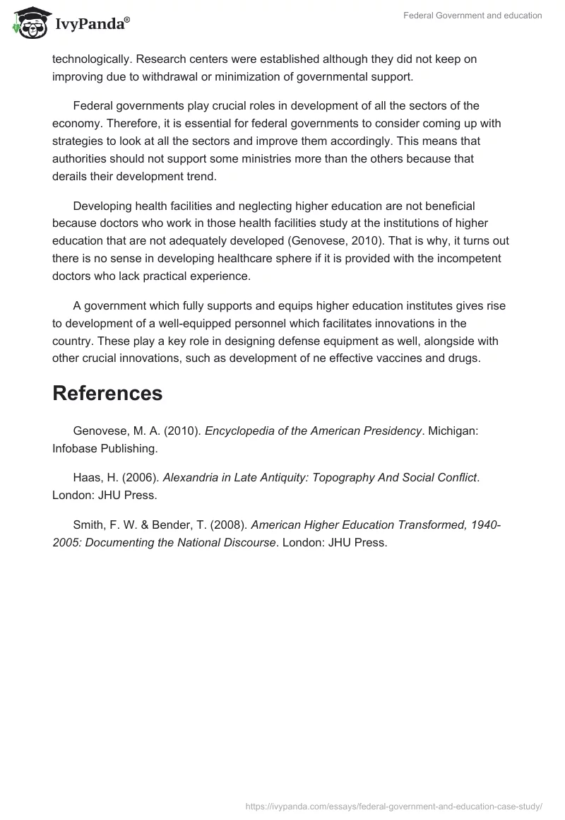 Federal Government and education. Page 3