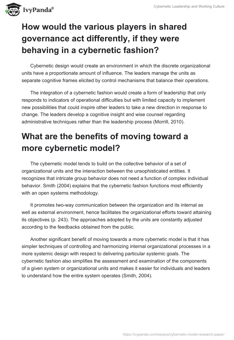 Cybernetic Leadership and Working Culture. Page 2