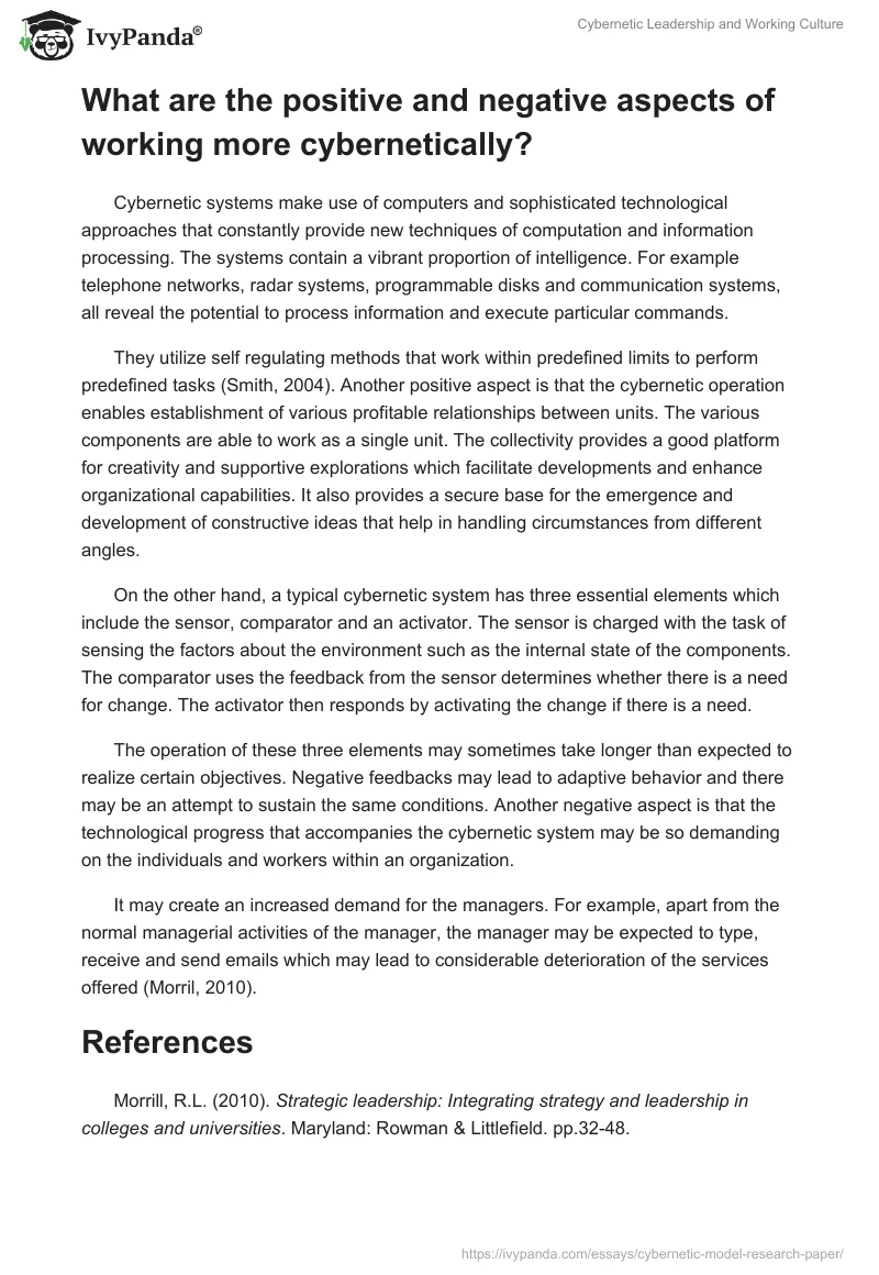 Cybernetic Leadership and Working Culture. Page 3