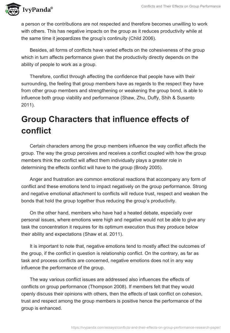Conflicts and Their Effects on Group Performance. Page 3