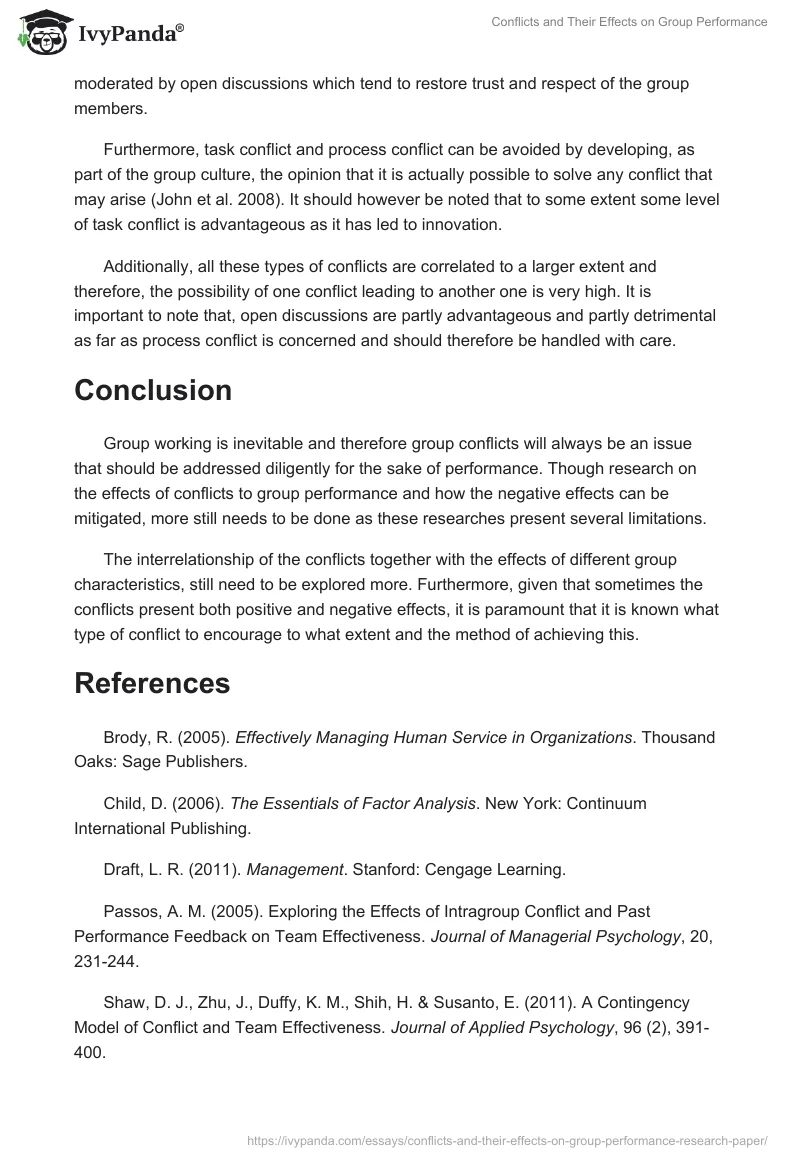 Conflicts and Their Effects on Group Performance. Page 5