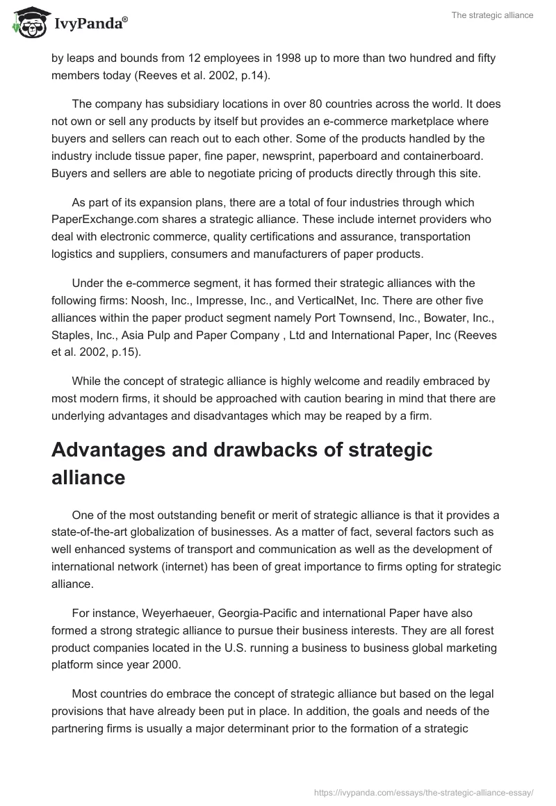 The strategic alliance. Page 3