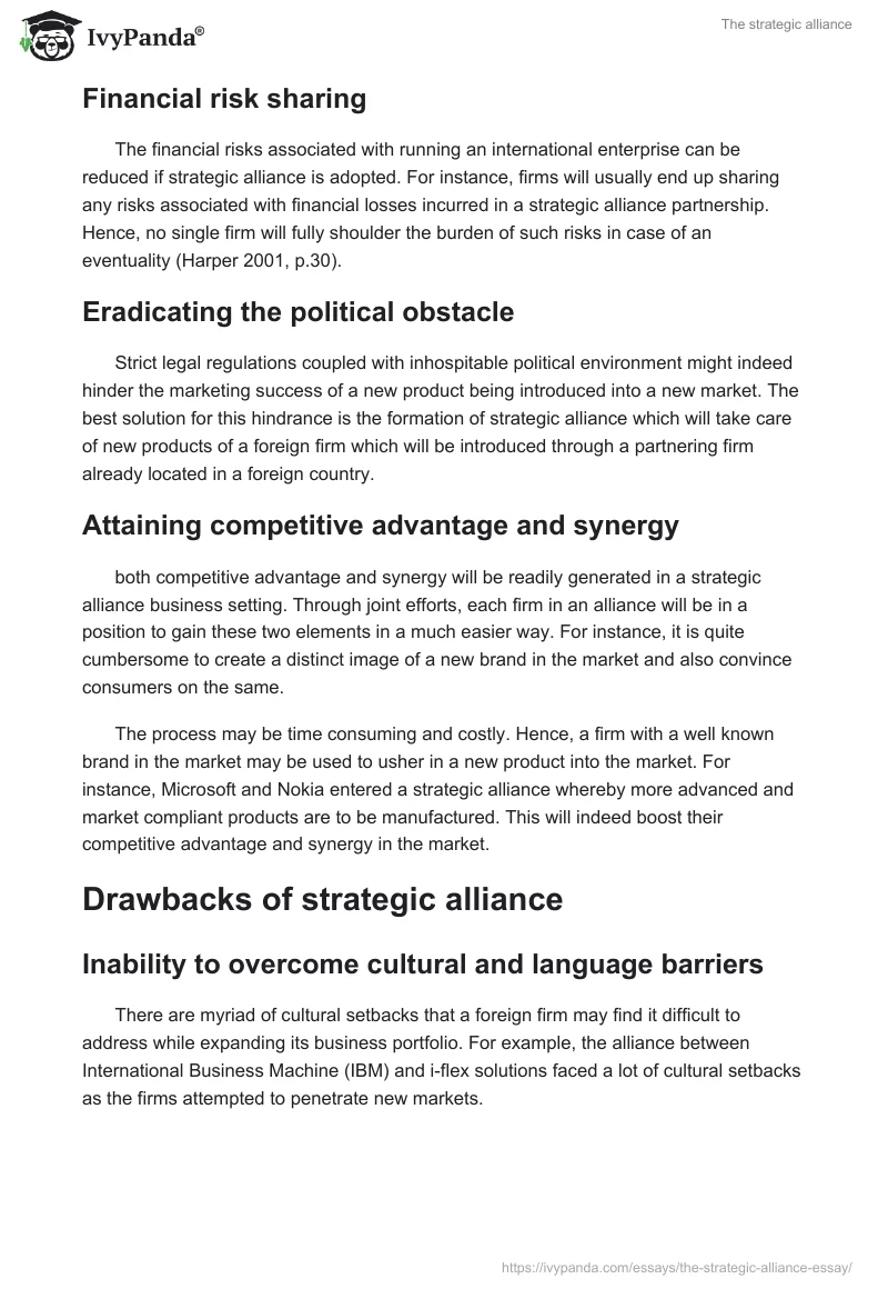 The strategic alliance. Page 5