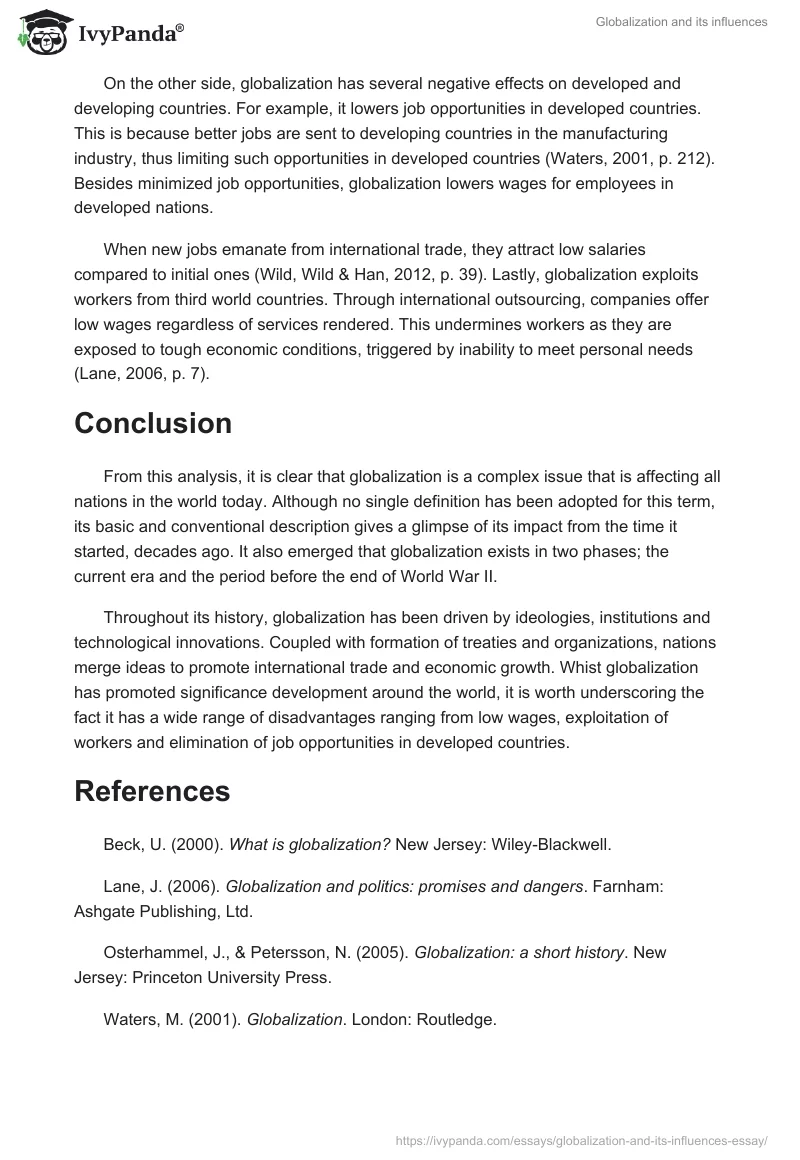 Globalization and its influences. Page 5