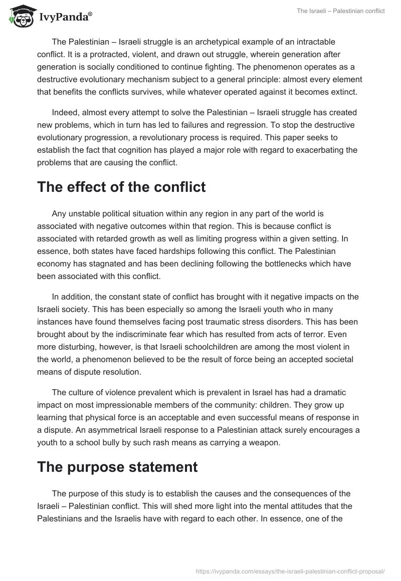 The Israeli – Palestinian Conflict. Page 2