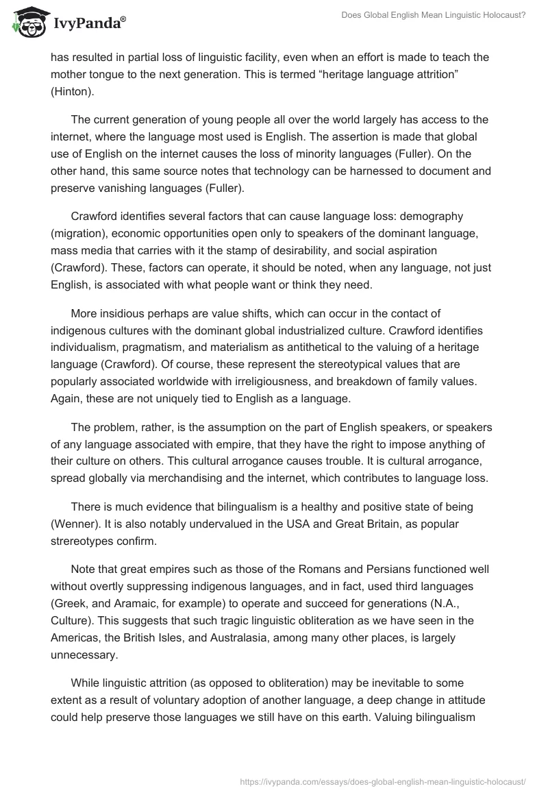Does Global English Mean Linguistic Holocaust?. Page 3