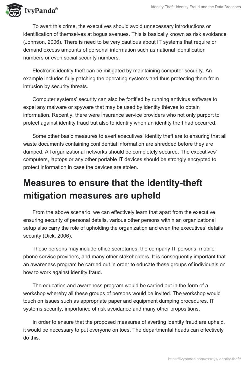 Identity Theft: Identity Fraud and the Data Breaches. Page 3