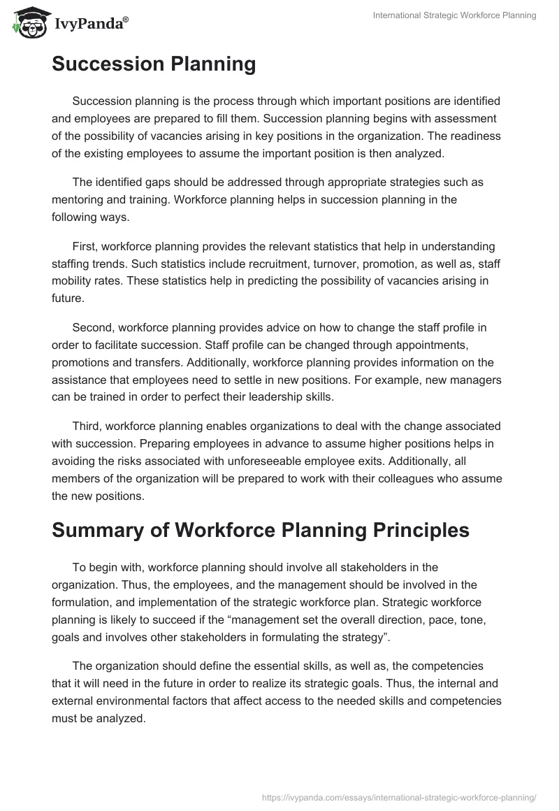 International Strategic Workforce Planning. Page 3