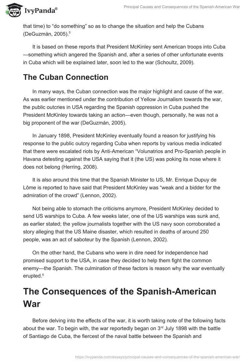 Principal Causes and Consequences of the Spanish-American War. Page 4