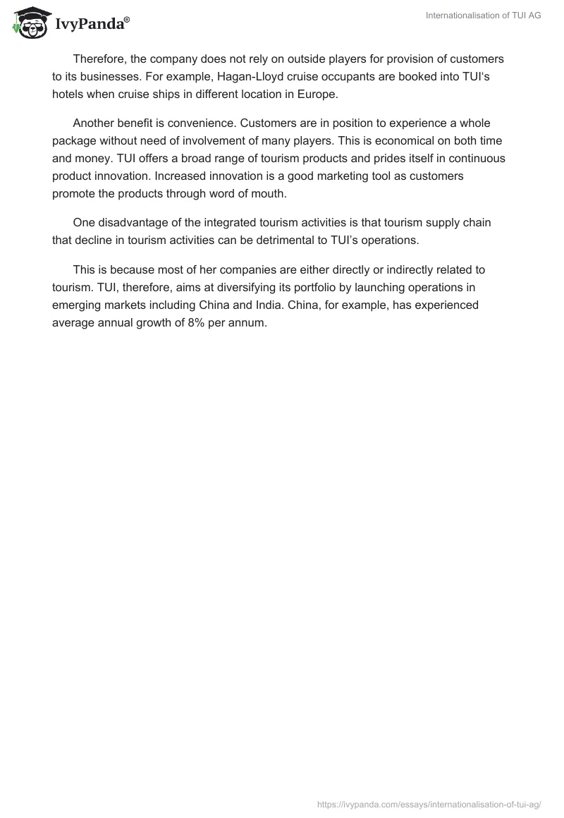 Internationalisation of TUI AG. Page 2