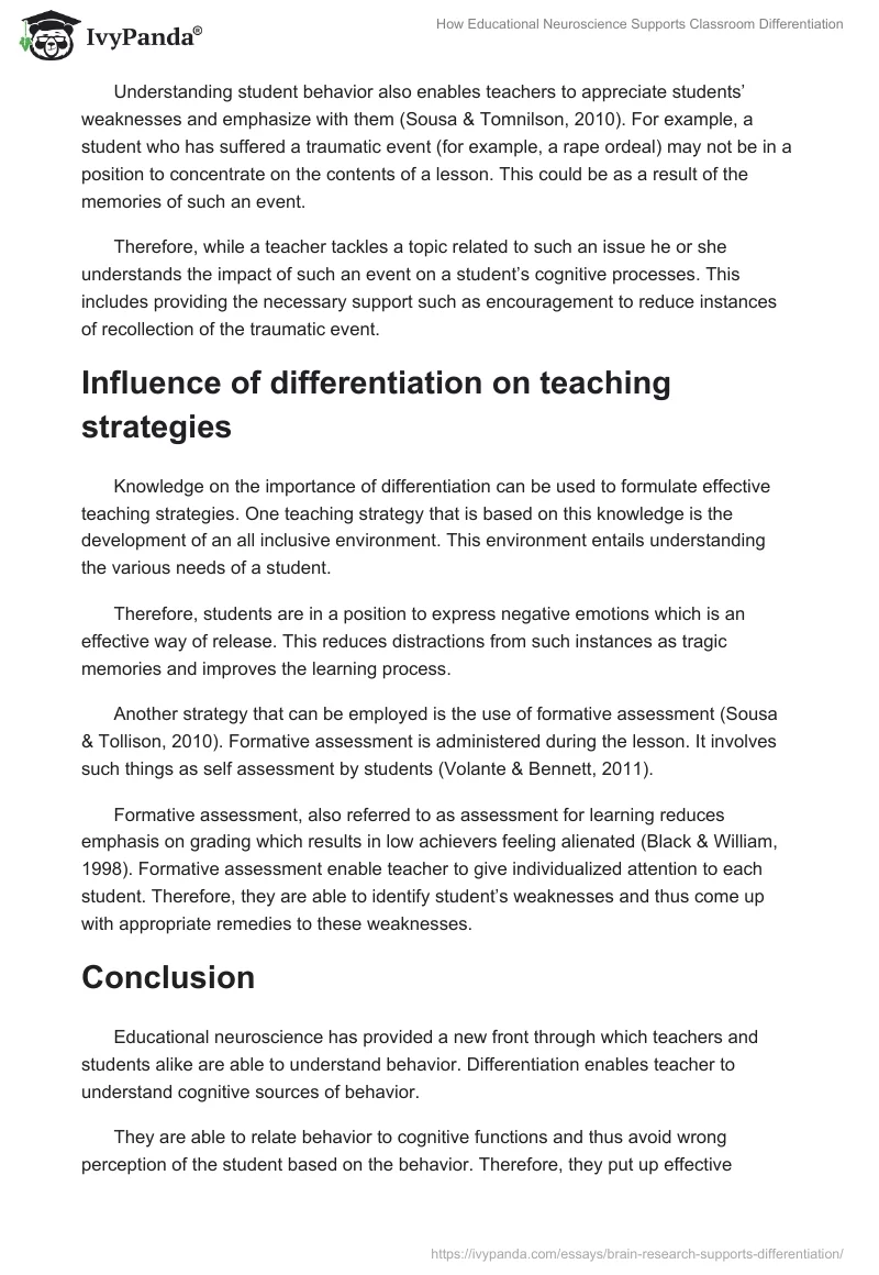 How Educational Neuroscience Supports Classroom Differentiation. Page 3