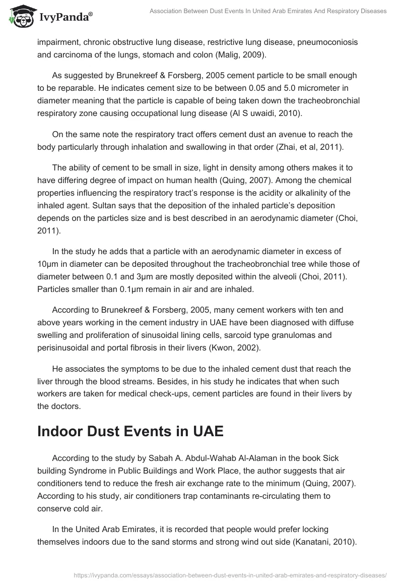 Association Between Dust Events In United Arab Emirates And Respiratory Diseases. Page 3