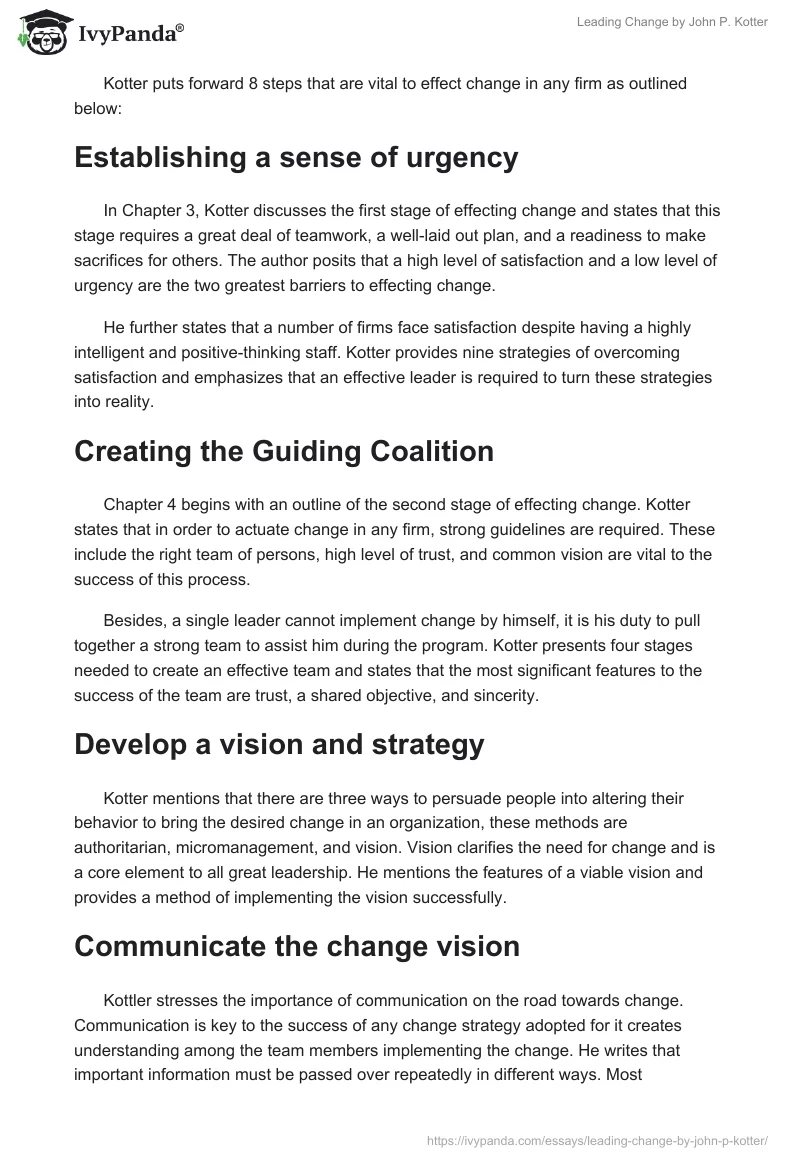 Leading Change by John P. Kotter. Page 2