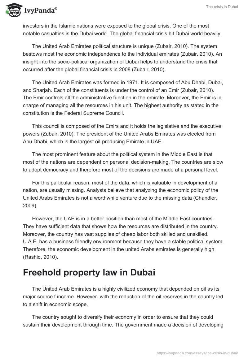 The crisis in Dubai. Page 2