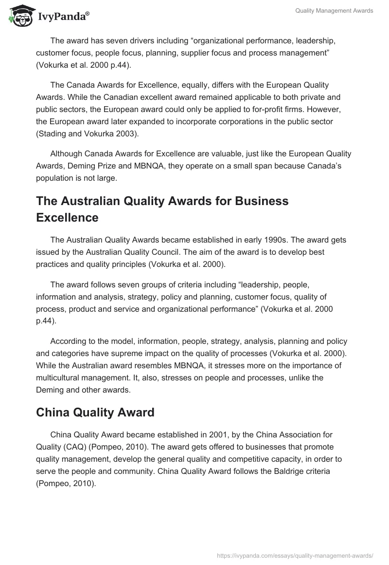 Quality Management Awards. Page 4