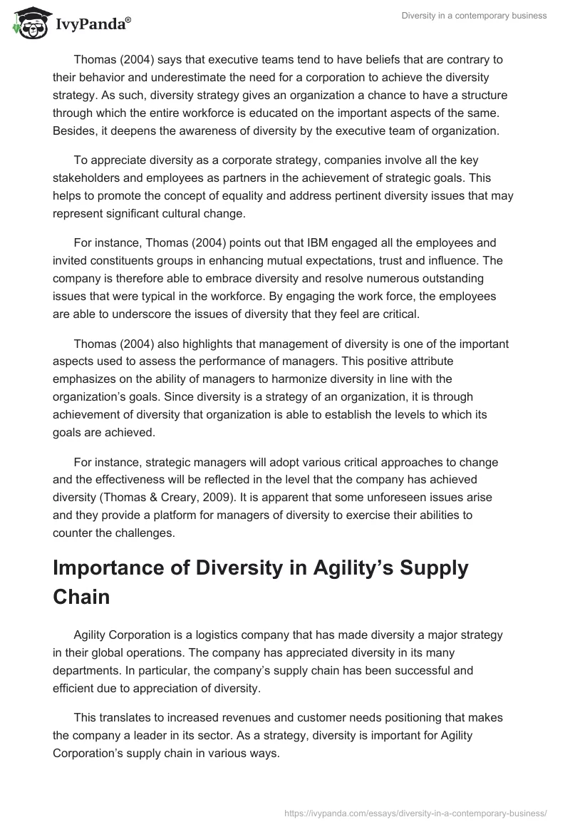 Diversity in a contemporary business. Page 3